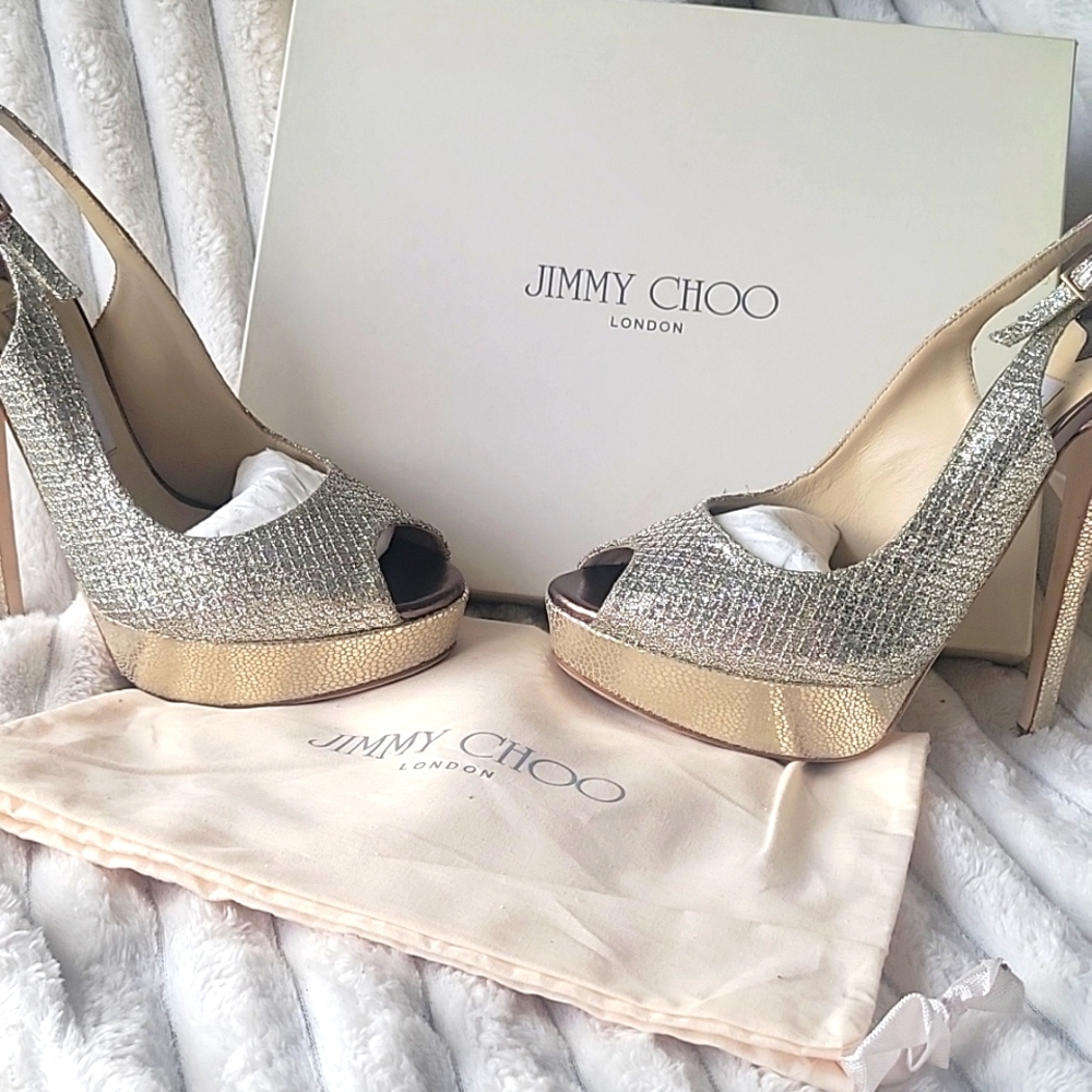Sparkling Silver Jimmy Choo Heels💎 - Picture 2 of 4